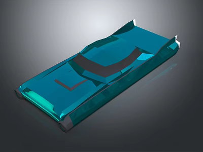 Blue Streamlined Concept Car With Futuristic Modern Design And Transparent Body 3d model