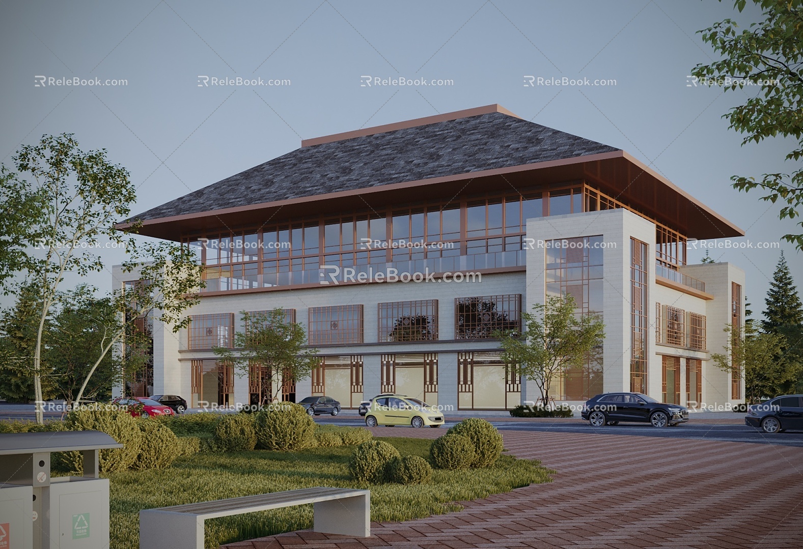 New Chinese style club building 3d model