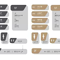 Building Directional Signage With 1F 2F Office Meeting Room Restroom And Elevator Guide