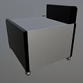 SONARAY Black and Silver Office Appliance with Control Panel Red Button and Wheels for Mobility 3d model