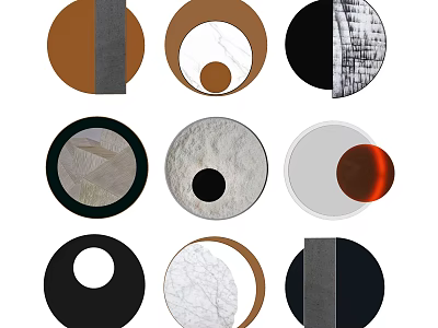 Contemporary Circular Wall Decor With Textured Patterns And Neutral Color Tones 3d model