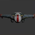 3D Rendered Humanoid Model In Green White Costume With Red Gloves And Yellow Details