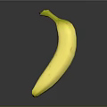 Fresh Ripe Yellow Banana with Smooth Skin on Dark Background