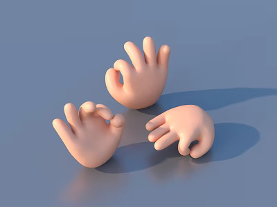 Hand gesture model palm 3d model