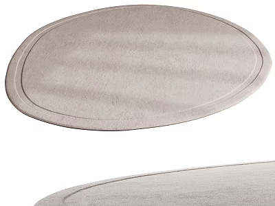 Soft Light Beige Circular Rug With Comfortable Texture For Indoor Living Room Decor 3d model