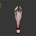 Modern Silver Torch Structure With Orange Flame Center And Black Silver Base