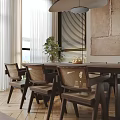 Modern Cozy Living Dining Room Interior With Brown Sofas TV Stand And Curtains