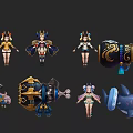 Multiple Game and Movie Characters With Elaborate Costumes Unique Accessories and Props