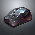 Sleek Modern Wireless Mouse With Ergonomic Design And Metallic Purple Silver Finish