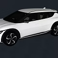 White Modern Electric SUV Car With Sleek Lines And Black Alloy Wheels