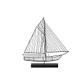 Sailboat Decorative Ornament Set With Line Art Design And Sturdy Base For Home Decor