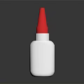 White Plastic Bottle With Red Spout Cap For Daily Household Supplies