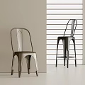 Sleek Modern Metal Single Chair And High Stool With Contemporary Design For Interior
