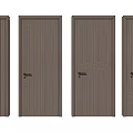 Wooden Hinged Doors with Various Decorative Patterns and Modern Design Styles 3d model