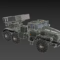 Green Military 6x6 Truck Mounted With Multiple Rocket Launcher System
