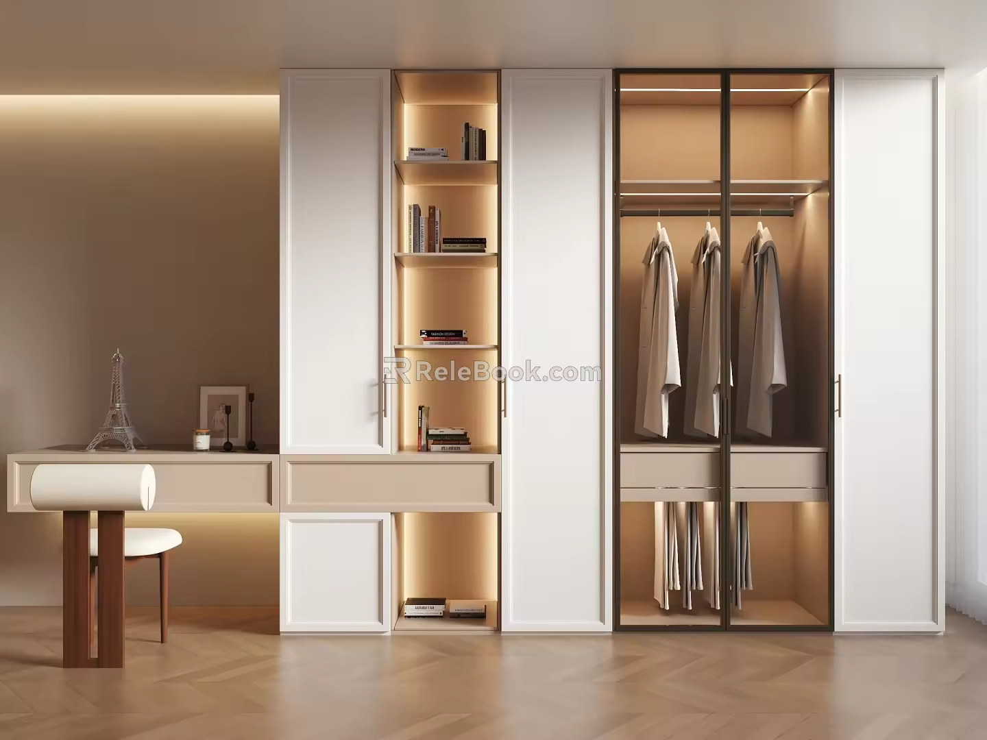 European Style Wardrobe Dressing Table French Style Wardrobe Dressing Table Simple European Wardrobe Desk 3d model