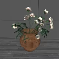 Bonsai Potted Plant With White Flowers In Terracotta Pot For Indoor Home Decor