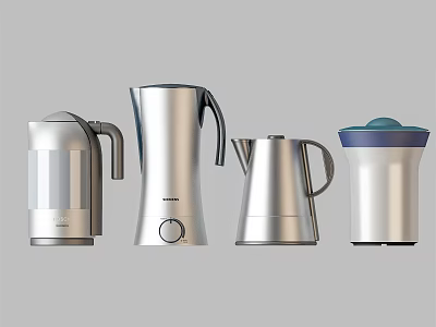 Modern Stainless Steel Daily Electrical Appliances Including Kettle Thermos Blender And Coffee Maker 3d model