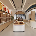 Modern Dessert Shop Interior With Display Shelves And Fresh Pastries Counter
