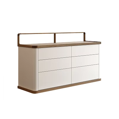 Modern Sleek Entryway Console Cabinet With White Storage Body Wooden Frame And Drawers Doors 3d model