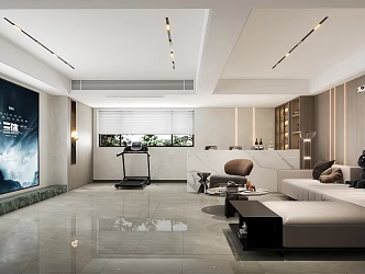 Modern AV room basement AV area 3d model