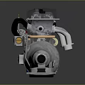 Industrial Heavy Duty Metal Mechanical Equipment With Black Elongated Part Blue Components And Stable Base