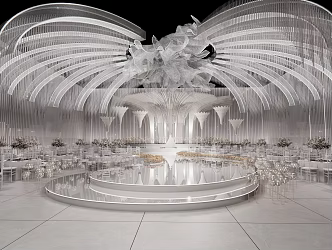 Modern Simple Hotel Ballroom 3d model