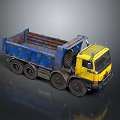 Yellow Cab Blue Bed Heavy Duty Dump Truck With Large Wheels For Construction