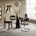 Modern Dining Table and Chair Combination Medieval 3d model