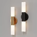 Modern Gold and Black Wall Lamps with White Tubes Wall Mounted Design