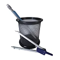 Public Facility Stationery Organizer With Metal Mesh Pen Holder And Writing Tools