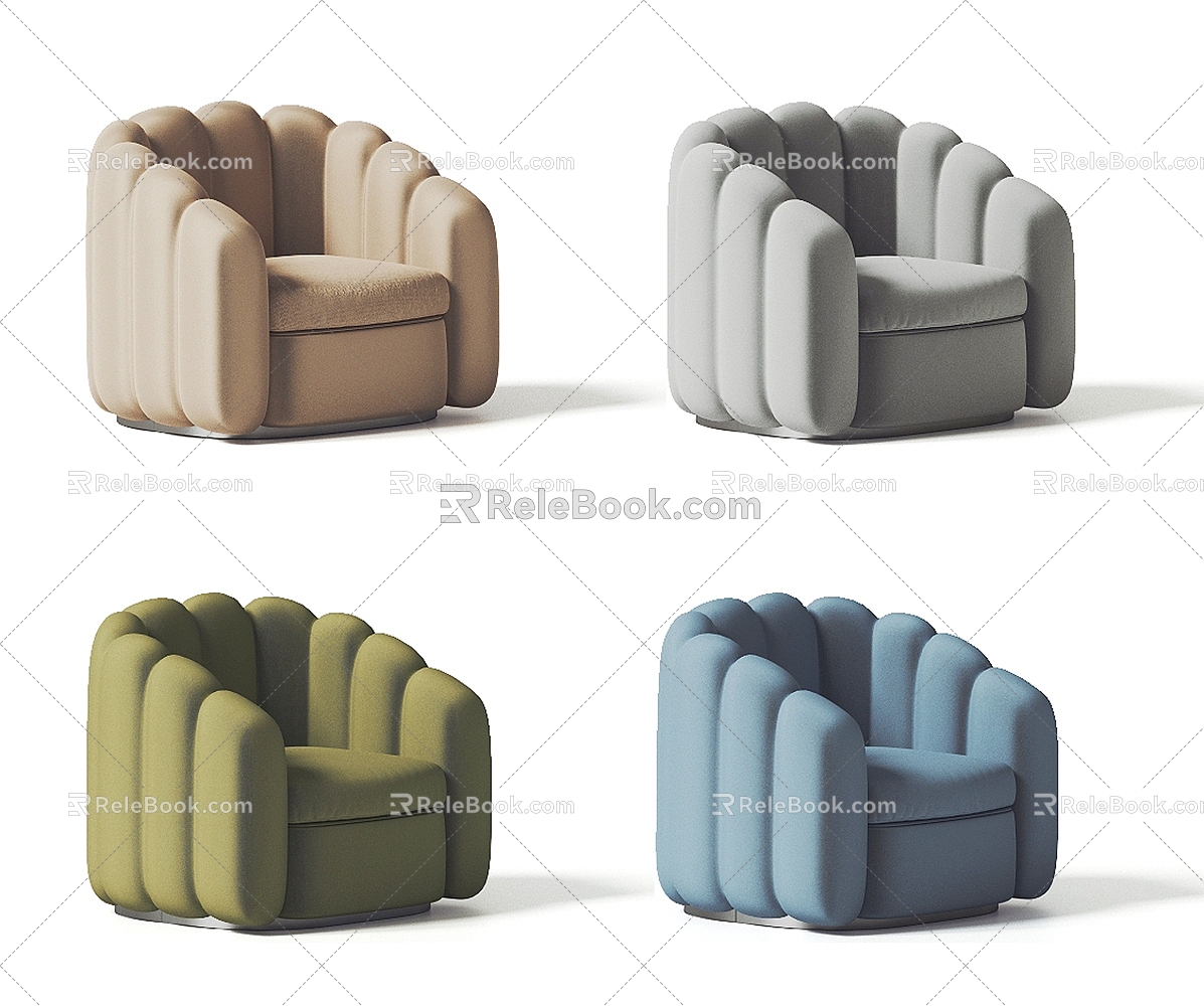 single sofa leisure sofa 3d model