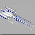 Futuristic 3D White And Blue Cosmic Spaceship Model For Interstellar Exploration Missions
