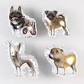 Cute Inflatable Dog Models With Various Breeds And Unique Decorative Designs 3d model