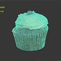 Delicious Red Cupcake With White Creamy Frosting Blueberry Topping And Textured Paper Liner
