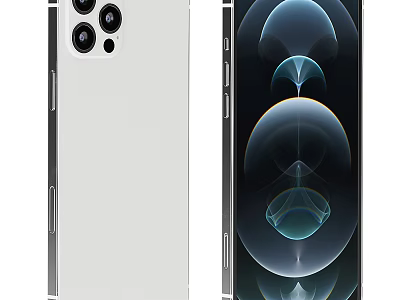 Smartphone Back With Multiple Cameras White Body And Front Screen Dynamic Circular Design 3d model
