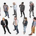 Diverse Group of People in Various Poses with Casual and Formal Wear
