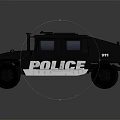 Durable Black Police Utility Vehicle with Emergency Lights and Off-road Features