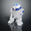 R2 D2 Robot Character Model With White Blue Dome Head And Leg Structure