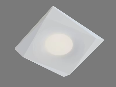 Modern White Square Downlight Spotlight With Round Light Source For Interior 3d model