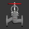 Industrial Stainless Steel Flange Valve With Red Handwheel And Heavy Duty Design
