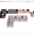 Modern Versatile Sofa Set Collection With Various Colors Decorative Pillows And Stylish Design 3d model