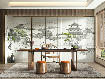 New Chinese Tea Room 3d model