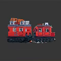 Red Tracked Utility Vehicle Operating On Snowy Terrain With Orange Rescue Equipment 3d model