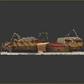 Assorted Delicious Pastries With Chocolate Glaze And Decorative Leaves On Tray