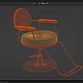 Modern Black Leisure Chair With Metal Frame Round Seat And Footrest