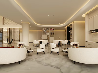 Luxury Sales Office Interior Design With Modern Sofa And Elegant Lighting Decor 3d model