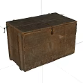 Old Vintage Rustic Wooden Trunk With Weathered Texture And Metal Clasps