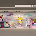Chillchan Store Window With Lego Inspired Bricks Mannequins And Kids Fun Elements 3d model