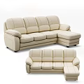 Beige Multi Seat Sectional Sofa With Comfortable Cushions And Modern Design 3d model